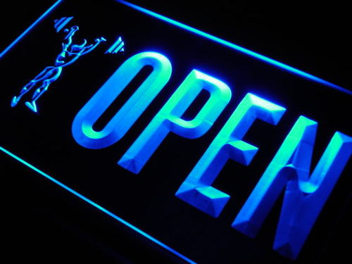 OPEN Weight Train Gym Shop Sport Neon Light Sign